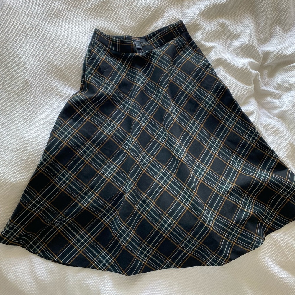 Plaid midi skirt
